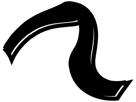 酔っ払ってる風な文字「へ」